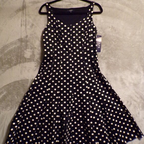 Chaps Black and White Dress - Picture 1 of 6